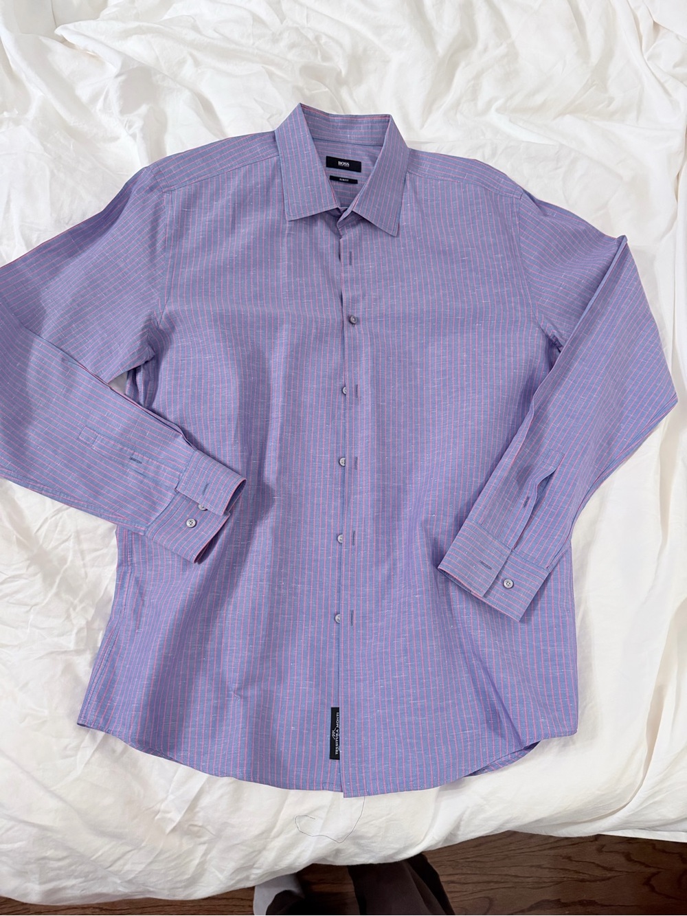 Boss Lavender Pinstripe Men's Dress Shirt
